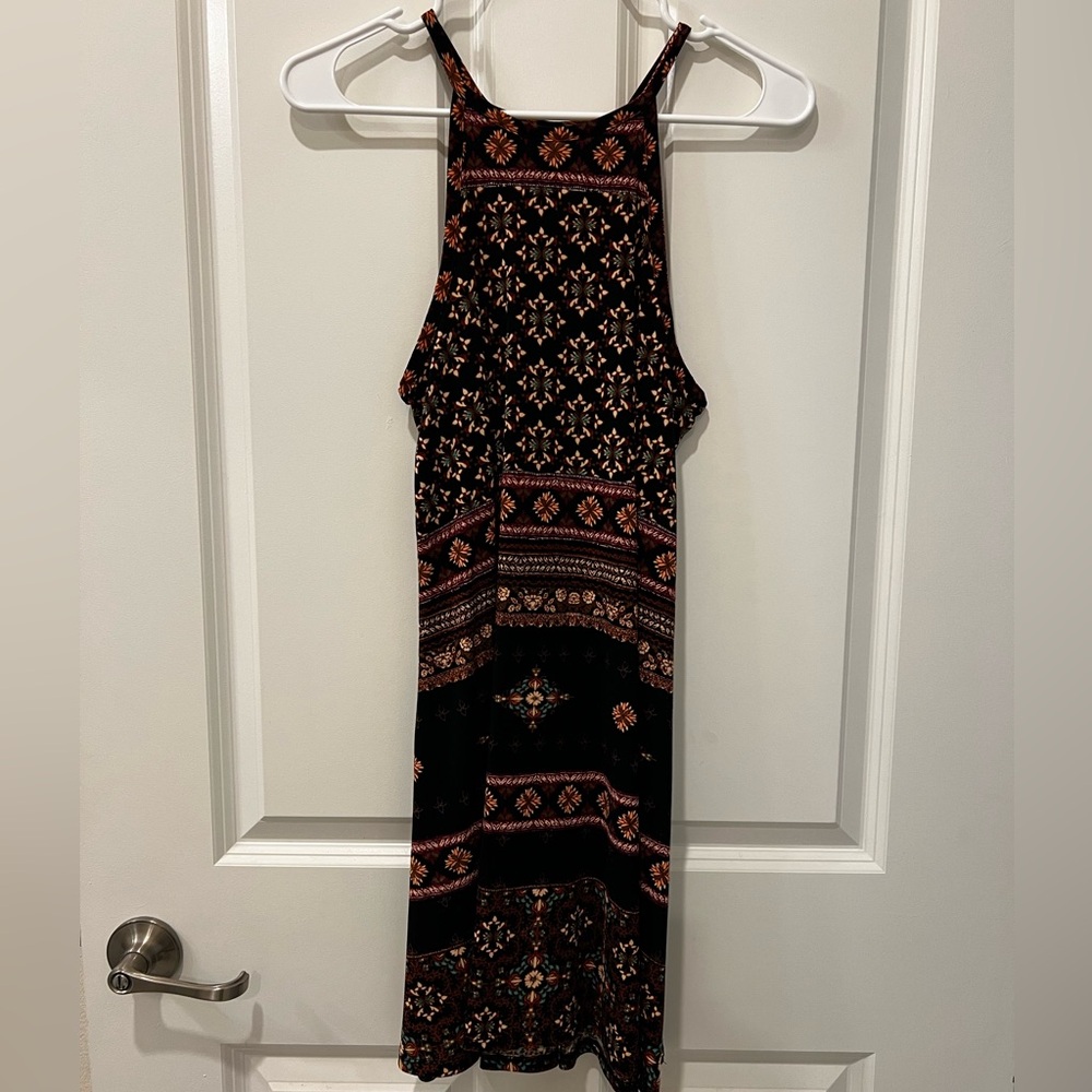 Black and Red Patterned Maxi Dress